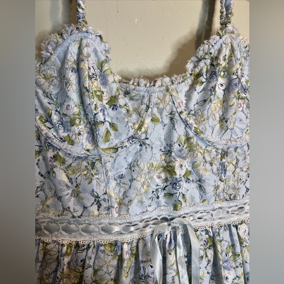 Free People For Love & Lemons Cecelia Lace Bodysuit Bustier Maxi Dress - Picture 6 of 8